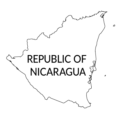 ニカラグア共和国無料フリーイラスト｜英語(白)